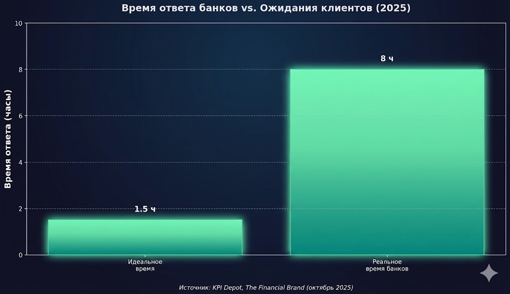 Время ответа банков vs. Ожидания клиентов