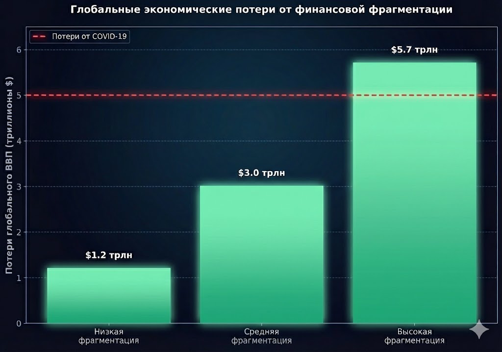 Глобальные экономические потери от финансовой фрагментации